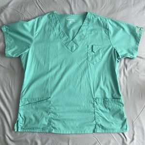 uniform advantage mint teal 5 pocket vneck scrub top